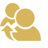 Family support icon with adult and child